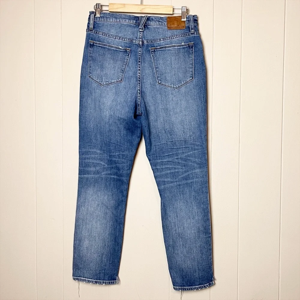J. Crew Point Sur High Rise Straight Jeans 29 8 distressed cropped ankle stretch